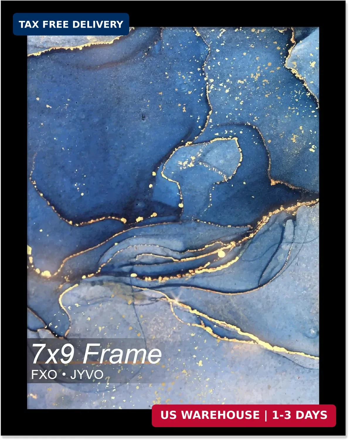 Fxojyvo 7x9 Picture Frame, Black Frame for 7 x 9 Inch Picture Poster Photo, Ligh gallery
