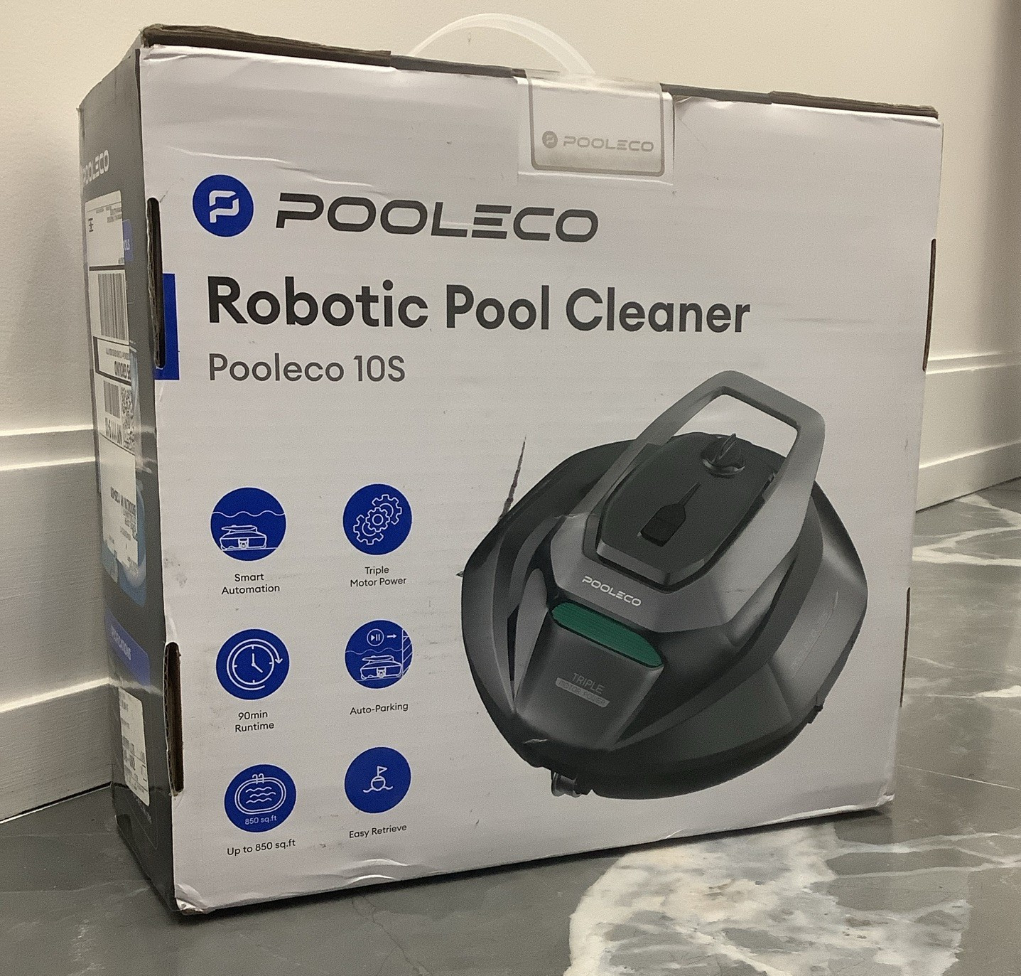 POOLECO Pooleco 10S Robotic Pool Cleaner 850 sq ft, 90 min, Floor, Black gallery