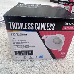 Utilitech Trimless Canless Recessed 3″ Downlight LED, Retrofit 5042425
