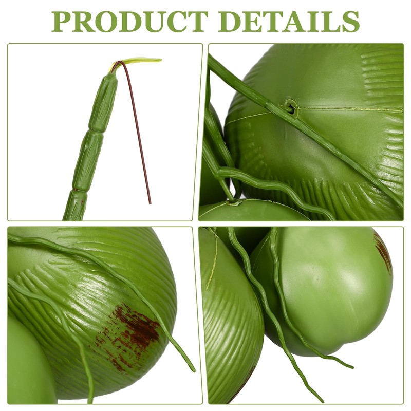 Fake Coconut 1 Bunch Artificial Coconuts for Decoration Lifelike Tropical Fak... gallery