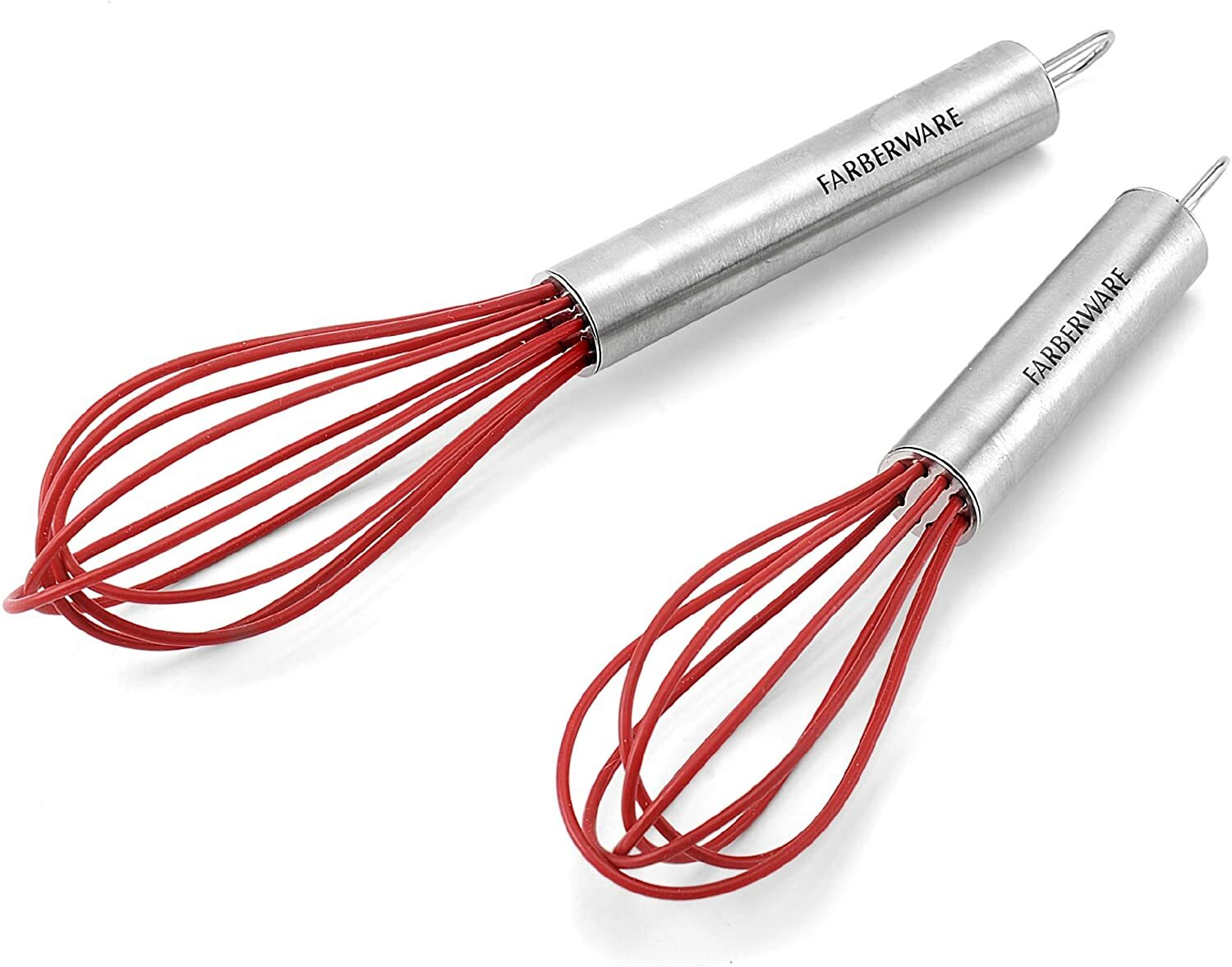 Farberware Professional Silicone Mini Whisks, Set of 2 - Red gallery