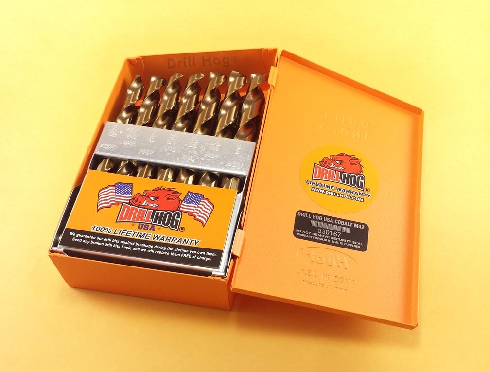 29 Pc Super Premium Cobalt M42 Drill Bit Set Orange Lifetime Warranty Drill Hog® gallery