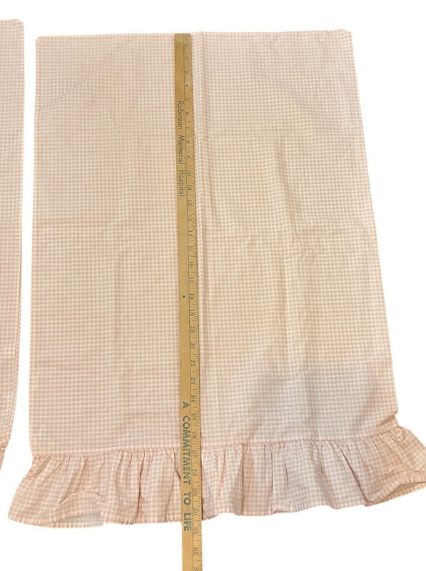 JCP Pillowcase Pair Ruffled Pink Gingham Smooth Touch Percale Standard 21x30 In gallery