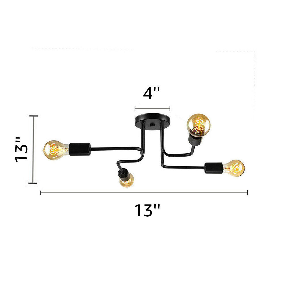 4-Light Sputnik LED Ceiling Light Modern Flush Mount Chandelier Fixture for Home gallery