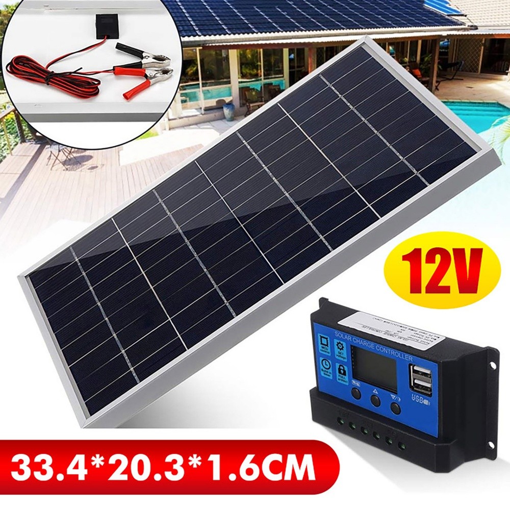 12v 20W 100A Solar Panel Charging Off-Grid RV Camping Home Boat with Controller gallery