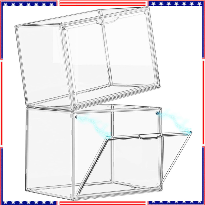 Clear Acrylic Display Case, Large Stackable Storage 1 Pack, X Large-Clear gallery