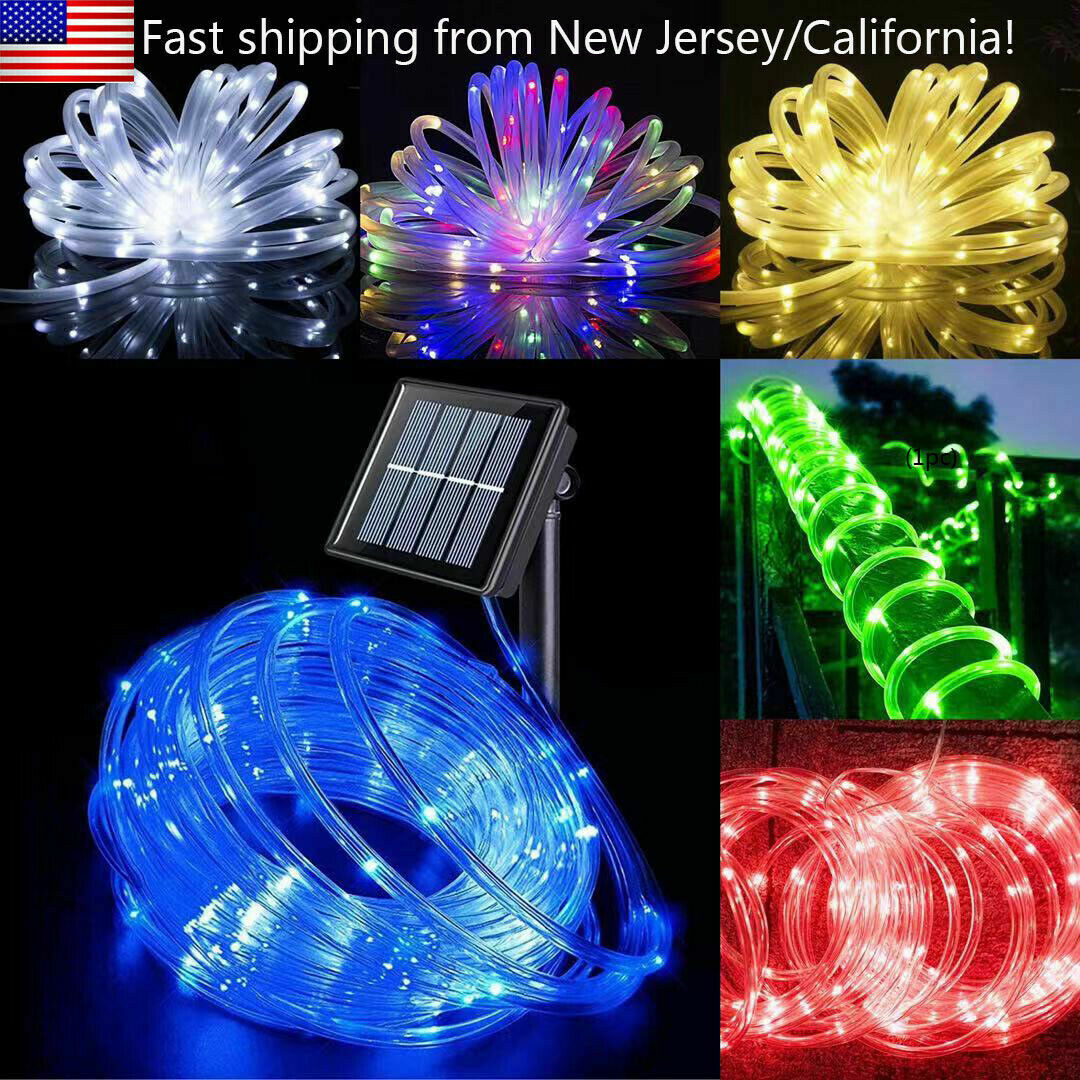 39FT Solar Rope Lights Outdoor Waterproof LED PVC Tube Fairy String Light Garden gallery