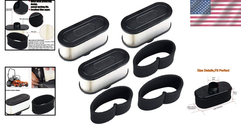 Replacement Air Filters with Pre-Filter for Kawasaki 4-Cycle Engines, Pack of 6 gallery