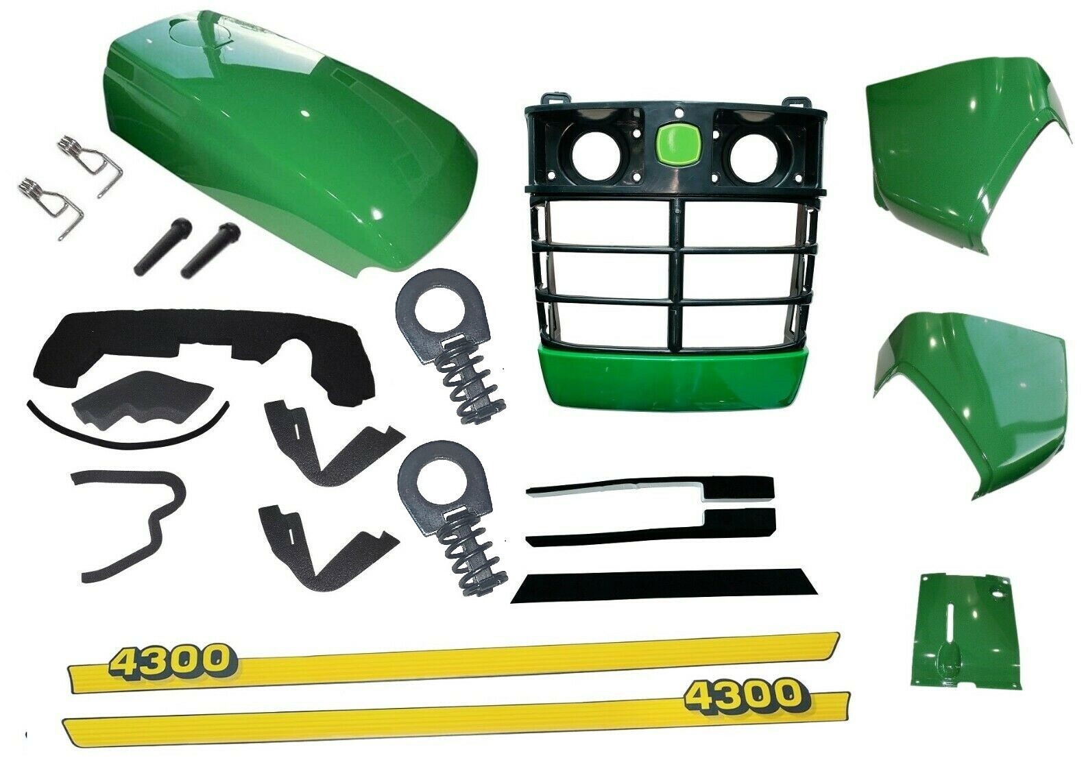 Grille/Upper Hood/Fuel Door Kit/Cowl Set/Mounting Seal/CLIP fits John Deere 4300 gallery