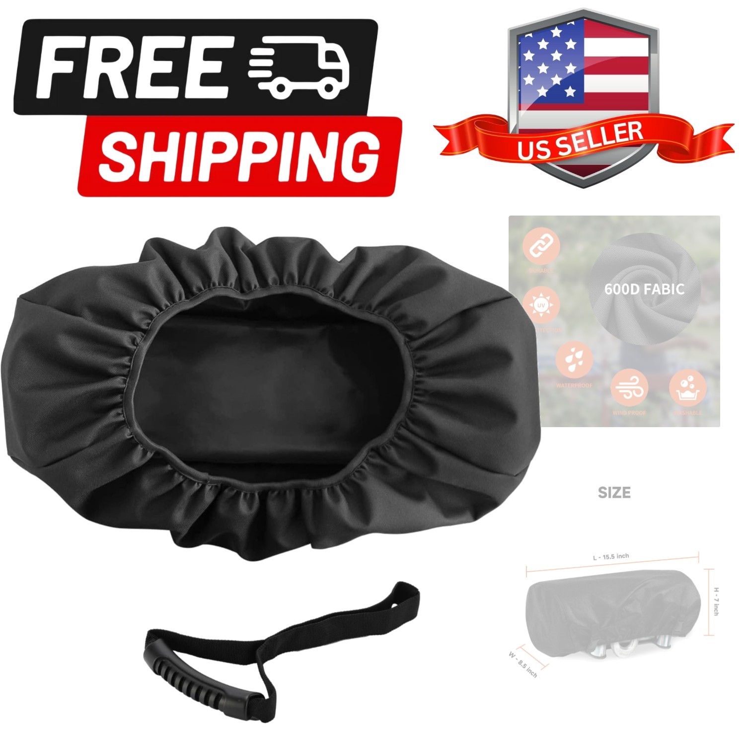 Waterproof Universal Winch Cover - Dust Resistant Winches Cover 15.5L x 8.5W ... gallery