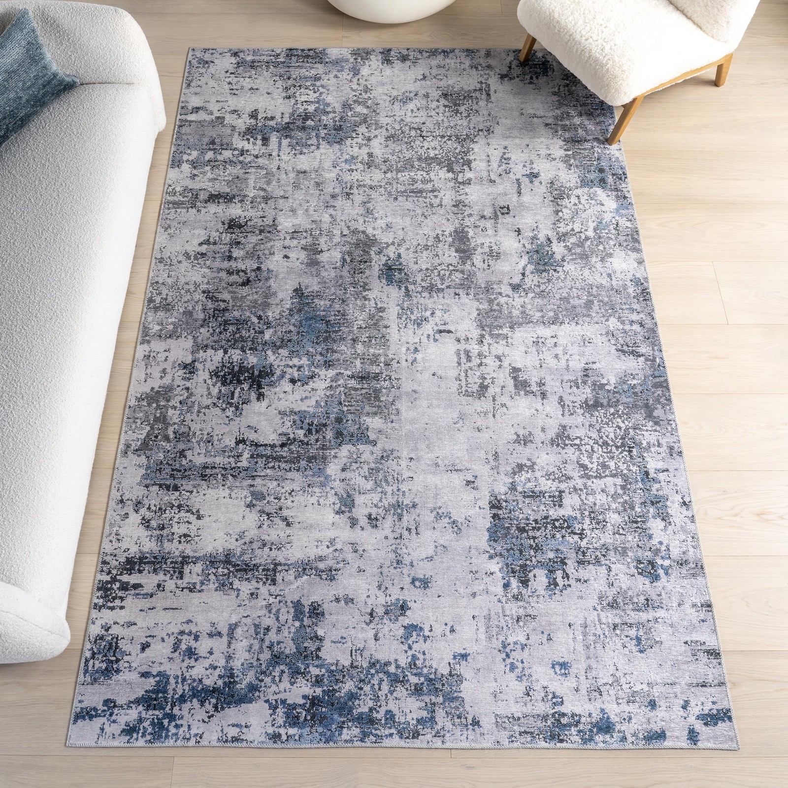Nuloom Splashguard Carson Blue Grey/Ivory 2 X 3 Abstract Soft And Cozy High gallery