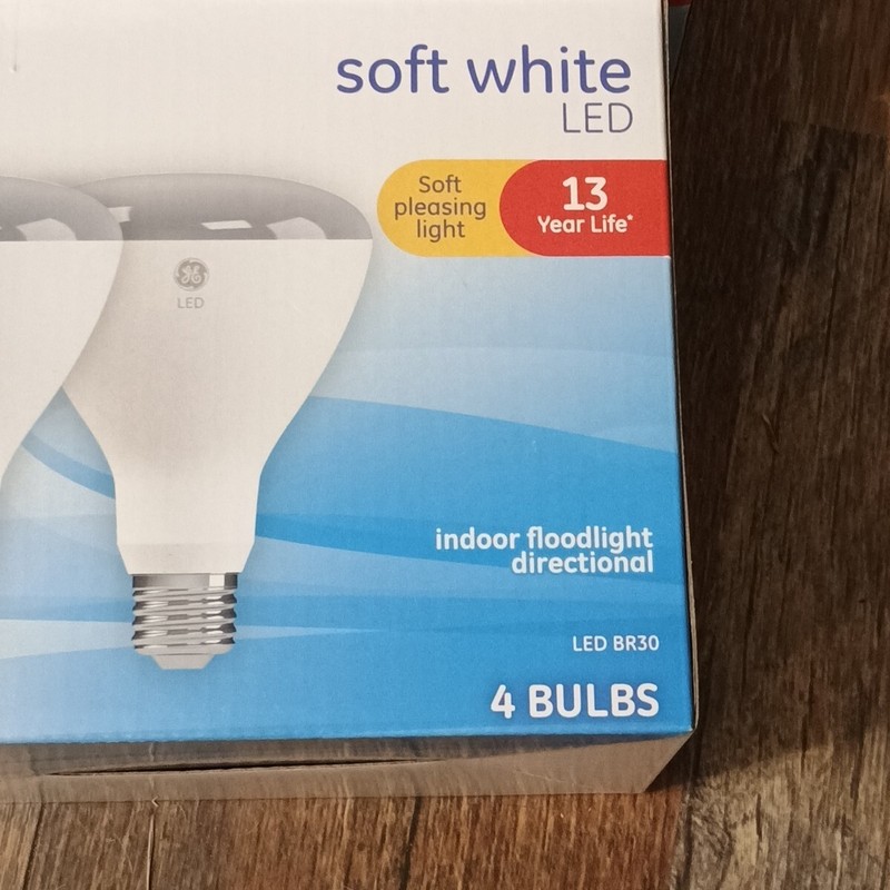 GE Soft White Dimmable 65 Watt Replacement LED Light Bulbs BR30 (4 Bulbs) 2boxes gallery