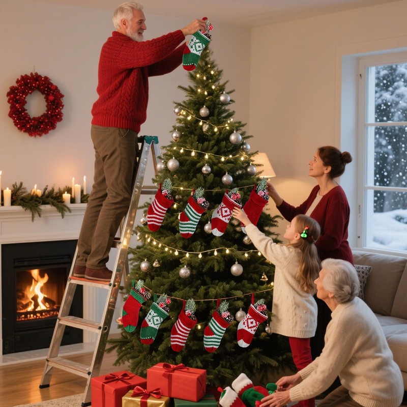 24 Pack 12 Pack 2x5 Inch Mini Christmas Stockings Bulk Knit Red and Green Sma... gallery
