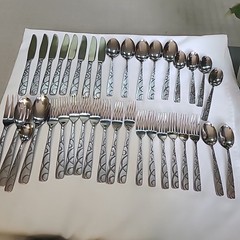 Cambridge Conquest Stainless Flatware Mixed Set Of 37 Forks Knives Spoons Servi