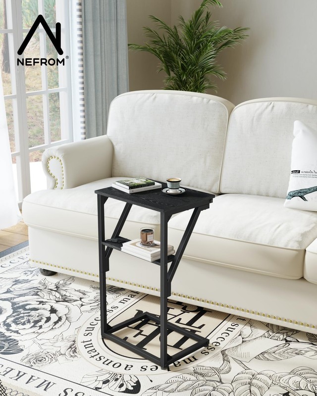C Shaped End Table Small Sofa Side Table TV Tray Living Room Bedroom gallery