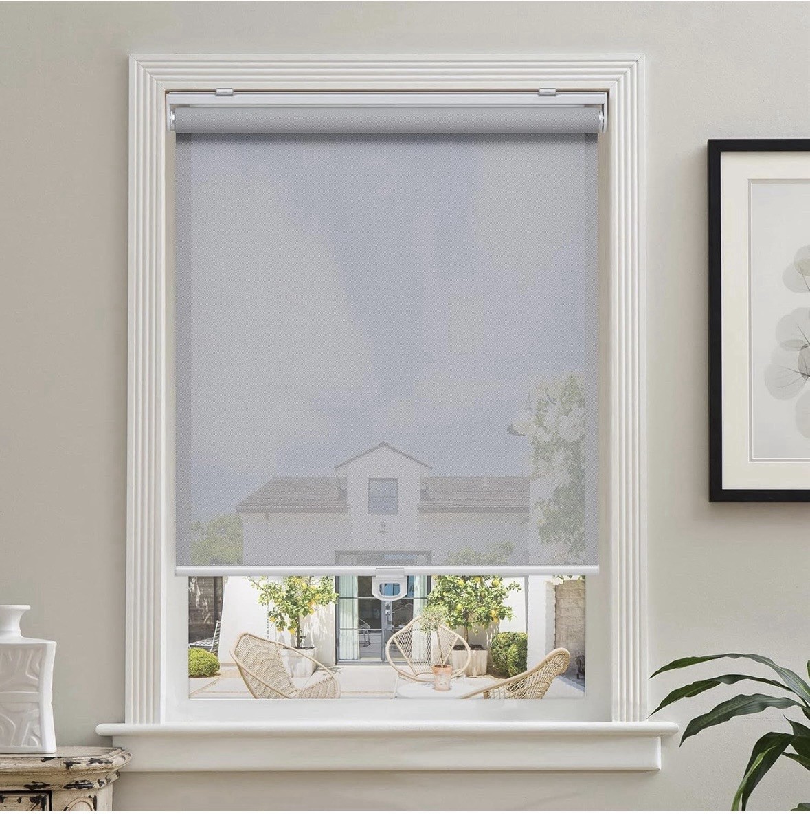 Cordless Roller Shades Light Filtering with 5% Openness 30" W x 72" H (Grey) gallery