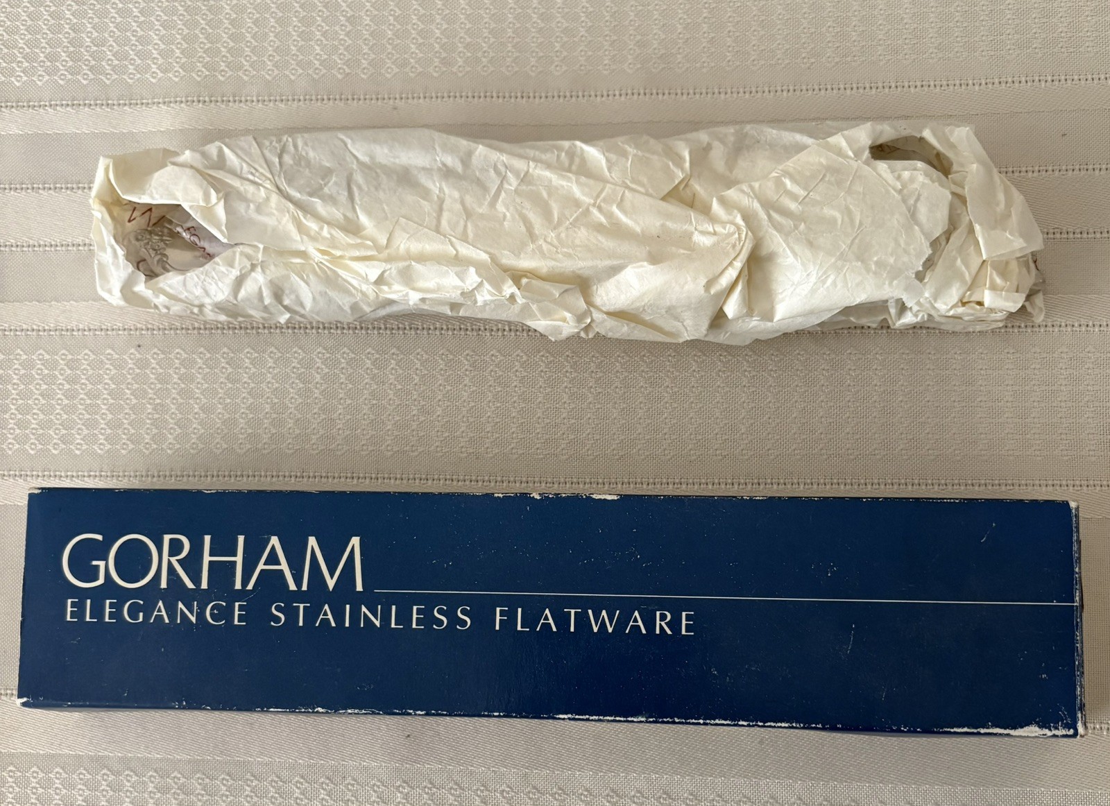 Gorham 18/8 stainless Rondelle 5 piece place setting Brand New In Box 1989 Mint gallery