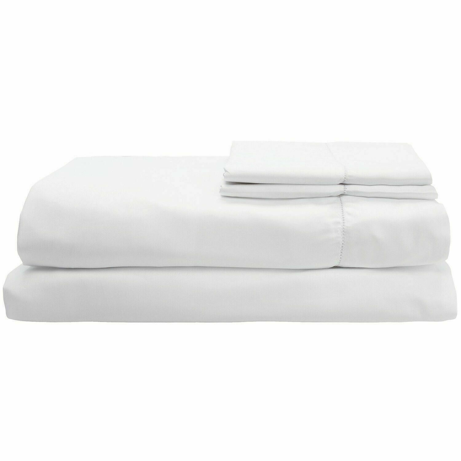 Sferra Matteo White King Sheet Set Solid 100% Cotton Sateen Italy NEW gallery