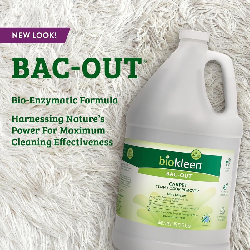 Bac-Out Stain Remover for Clothes & Carpet - 128 Ounce - Enzyme, Destroys Sta... gallery