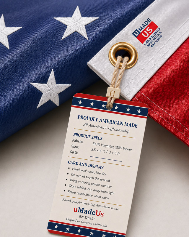 uMadeUs American Flags for Outside – USA Allegiance Banner - 3x5 and 2.5x4 ft gallery