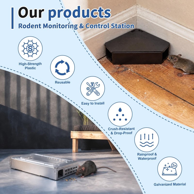 4 Packs Rodent Control System - 1Humane Mouse Traps with Clear Window + 3 Tri... gallery
