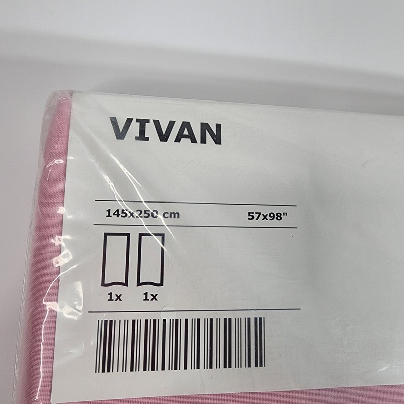 VIVAN Curtains 1 pair pink polyester cotton New 57in x 98.5in (145x250 CM) New gallery