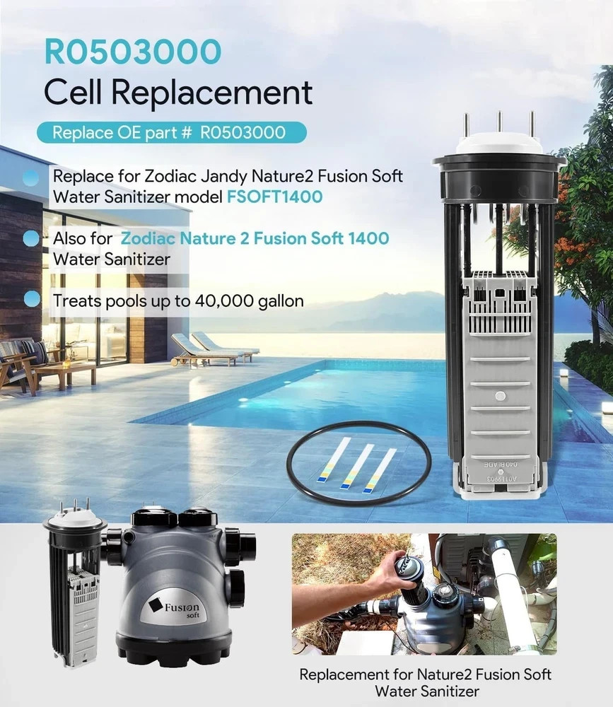 Upgrade R0503000 Cell Kit Replacement for Zodiac Nature2 Fusion Soft FSOFT1400. gallery