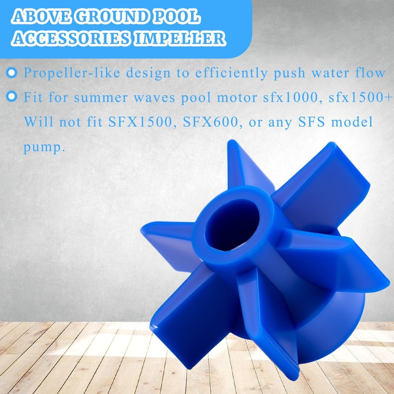 Impeller Blades Pool Pump Reinforced Impeller for Summer Waves SFX10001 Pcs Blue gallery