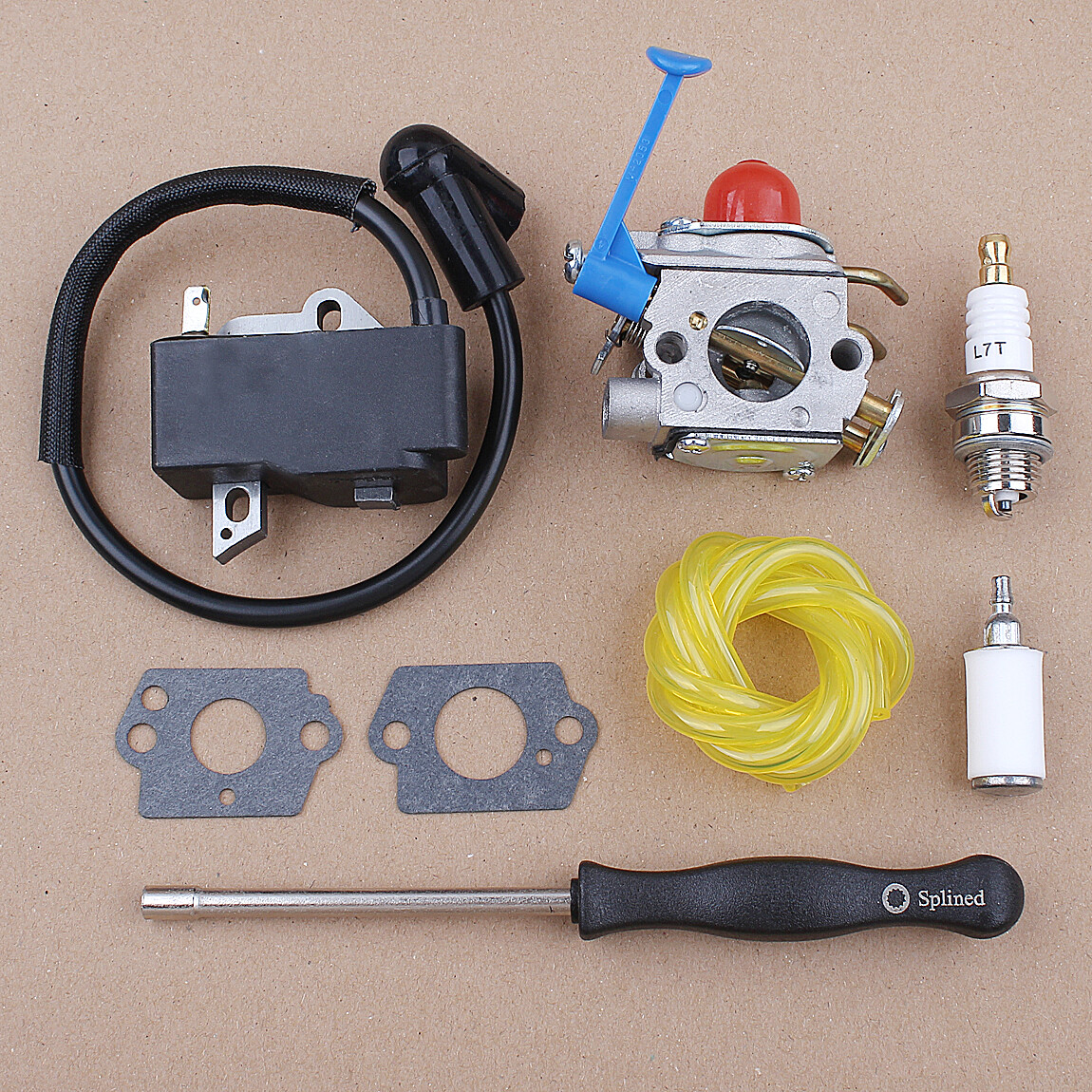 Ignition Coil Carburetor Kit For Husqvarna 124L 125L 125LD 128CD 128LD 128LDX gallery