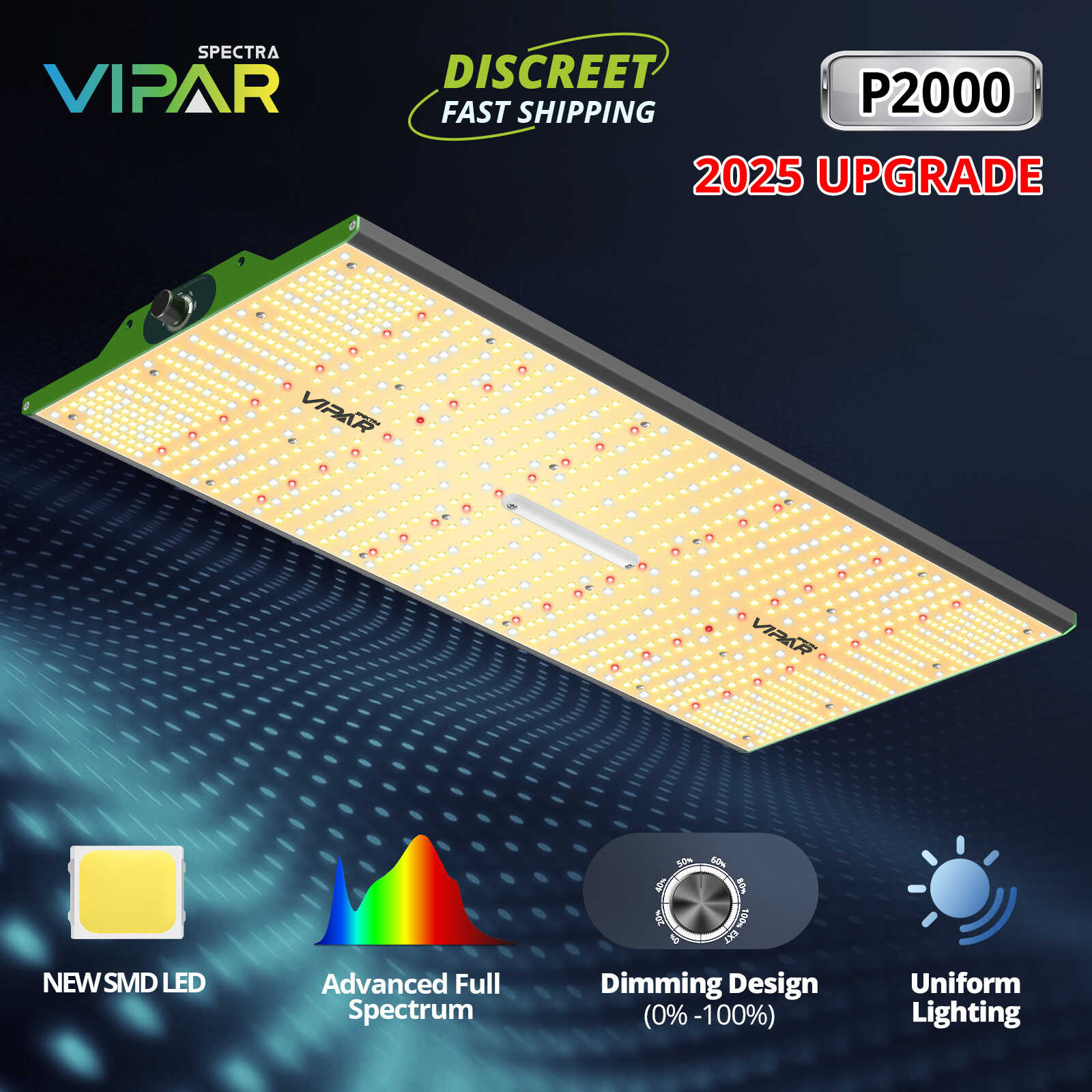 VIPARSPECTRA P2000 P2500 V1000 LED Grow Light Full Spectrum for Indoor Veg Bloom gallery