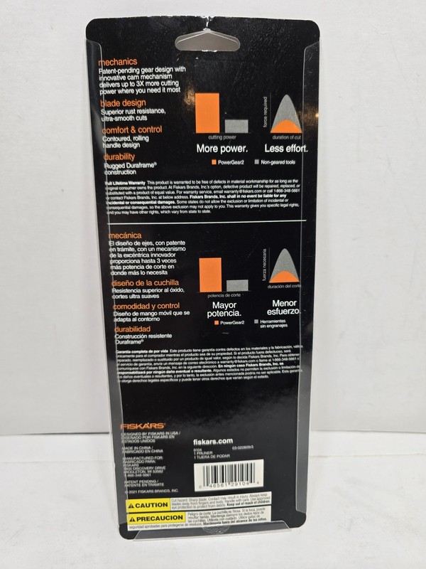Fiskars P551 PowerGear2 Pruner 3X More Cutting Power 3/4” Capacity gallery