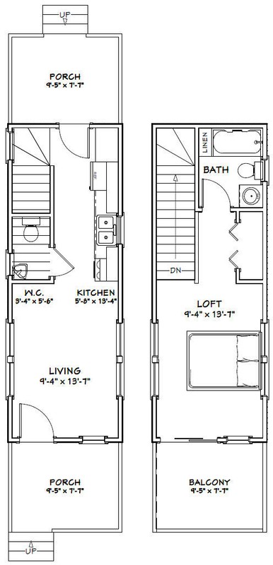 10x28 Tiny House -- 475 sq ft -- PDF Floor Plan -- Model 3 gallery