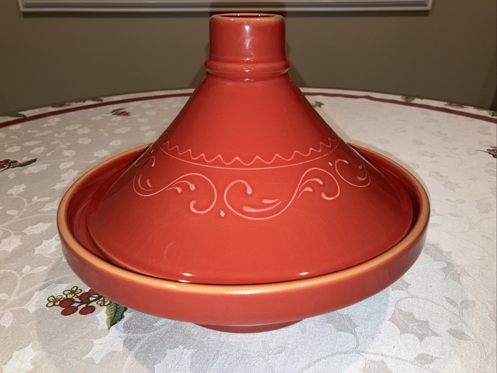 TAJINE Cooking Pot-TAGINE Ceramic Pottery Made in Portugal 11” BRICK RED COLOR gallery