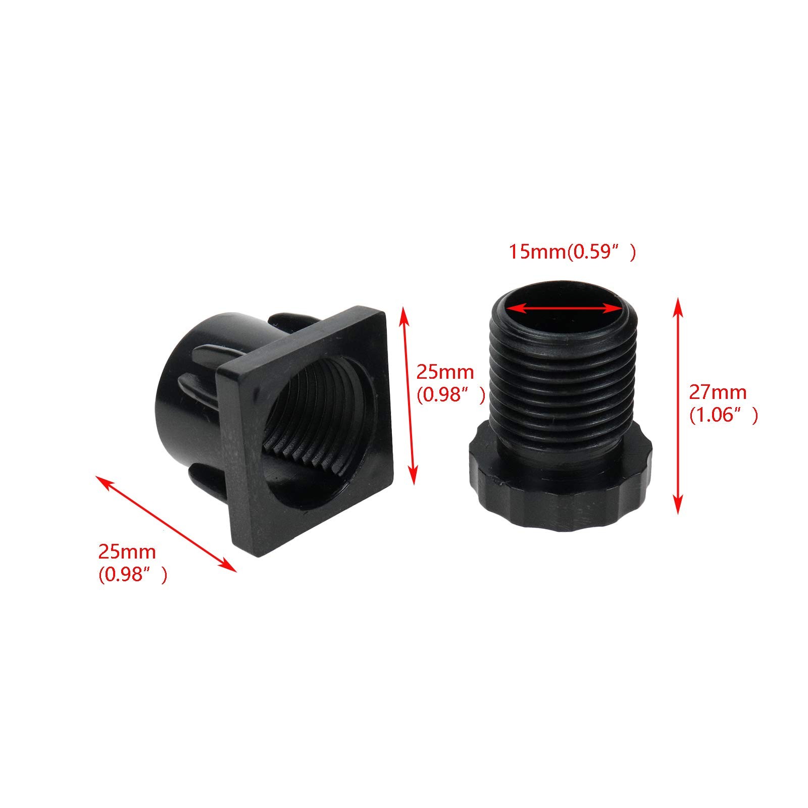 Quluxe Adjustable Feet, 1 Inch Square Tube Inserts Kit 1 Inch, Black gallery