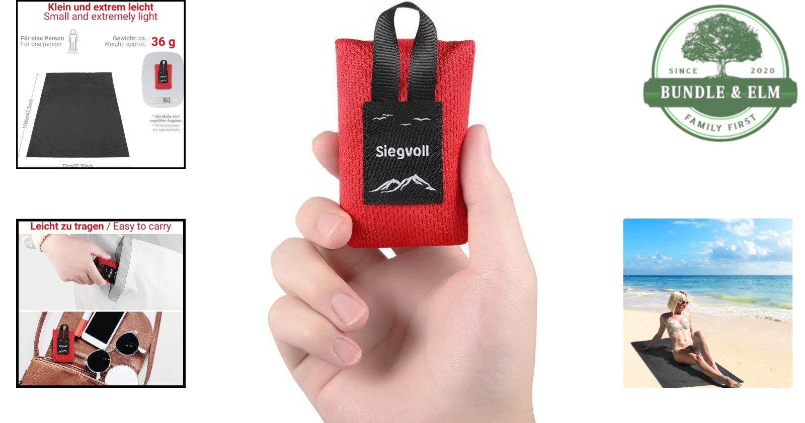 Pocket Picnic Blanket Nylon Sandproof Waterproof Lightweight Outdoor Travel gallery