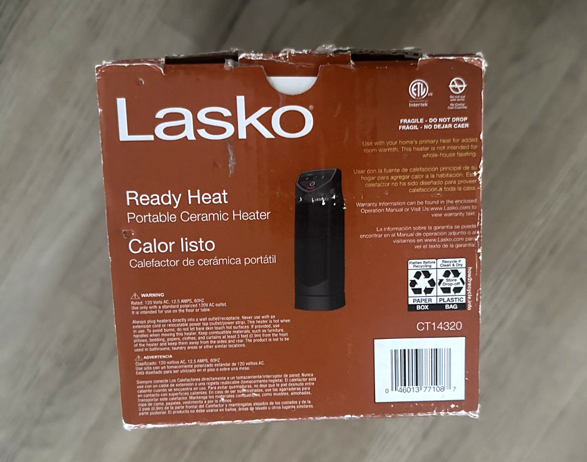 Lasko Ceramic Mini Tower Heater Cool Touch Fully Assembled 1500W 16" NIB gallery