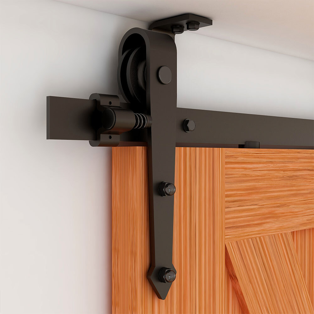 4FT-20FT Ceiling Mount Rail Sliding Barn Door Hardware Kit Track Roller Closet gallery