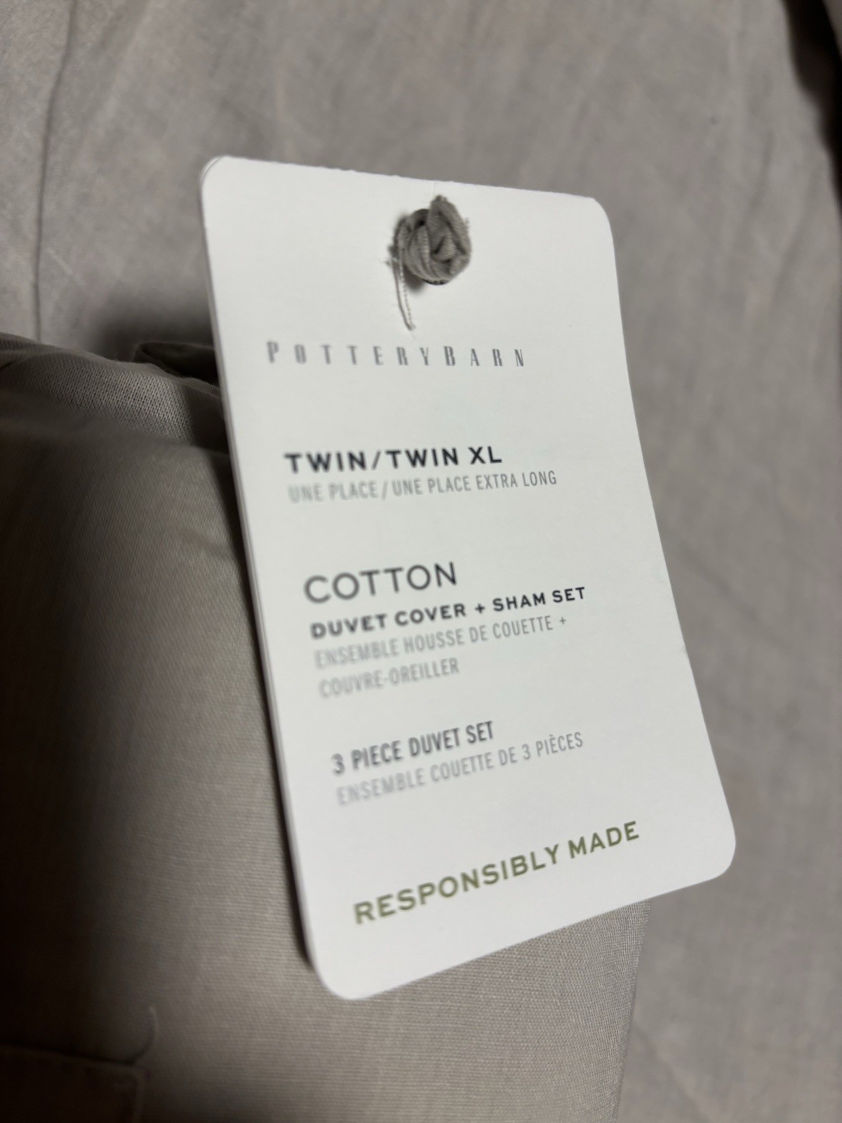 Pottery Barn 3-pc Cotton Duvet Cover & Sham Set Twin/twin Xl Flax gallery