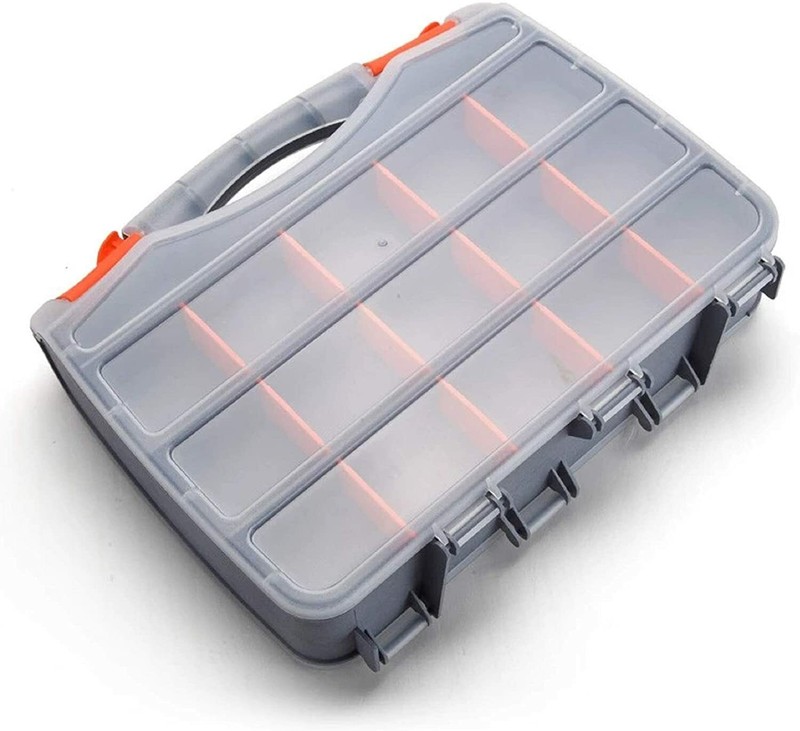2 Sided Customizable Craft Storage Box Adjustable Dividers Carrying Case 12in gallery