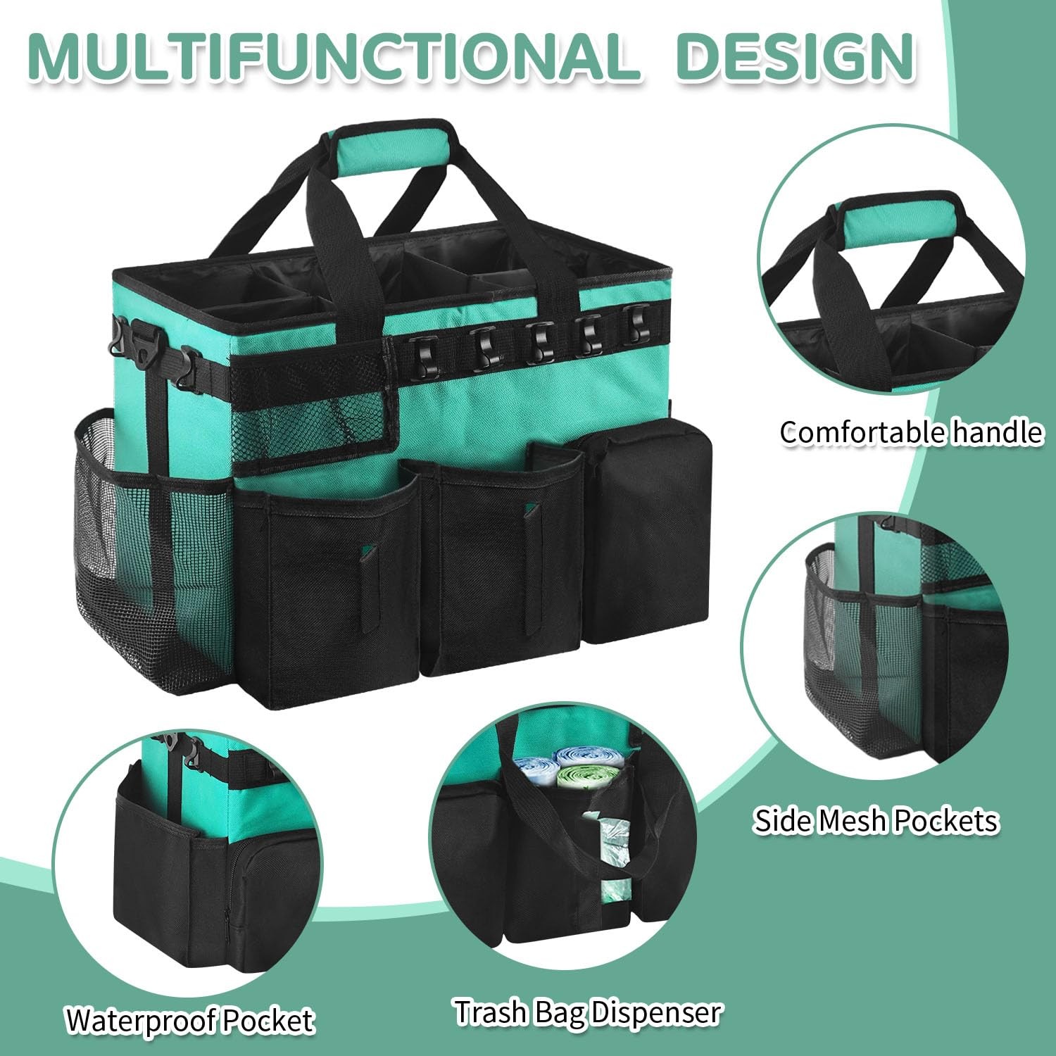 Boczif Cleaning Caddy Bag Wearable, Cleaning Caddy Supplies Organizer with Ha... gallery
