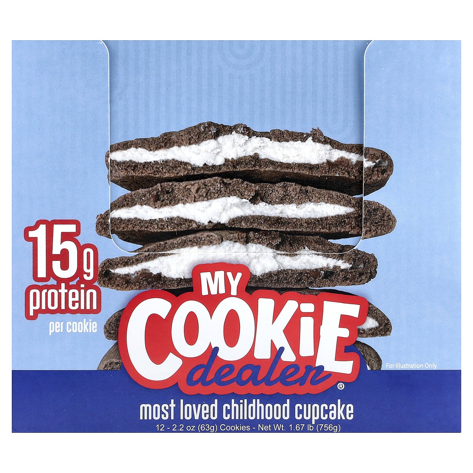 Protein Cookie, Most Loved Childhood Cupcake, 12 Cookies, 2.2 oz (63 g) Each gallery