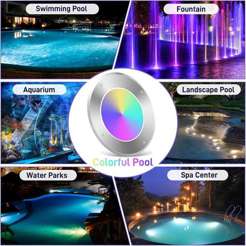 10" LED Pool Lights for Inground Pool Swimming Pool Lights with Remote Control gallery