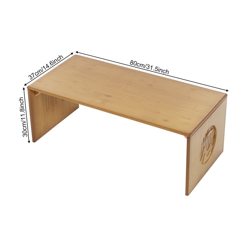 Tawny Foldable Floor Table Bamboo Folding Coffee Table Without Assembly 13.22lbs gallery