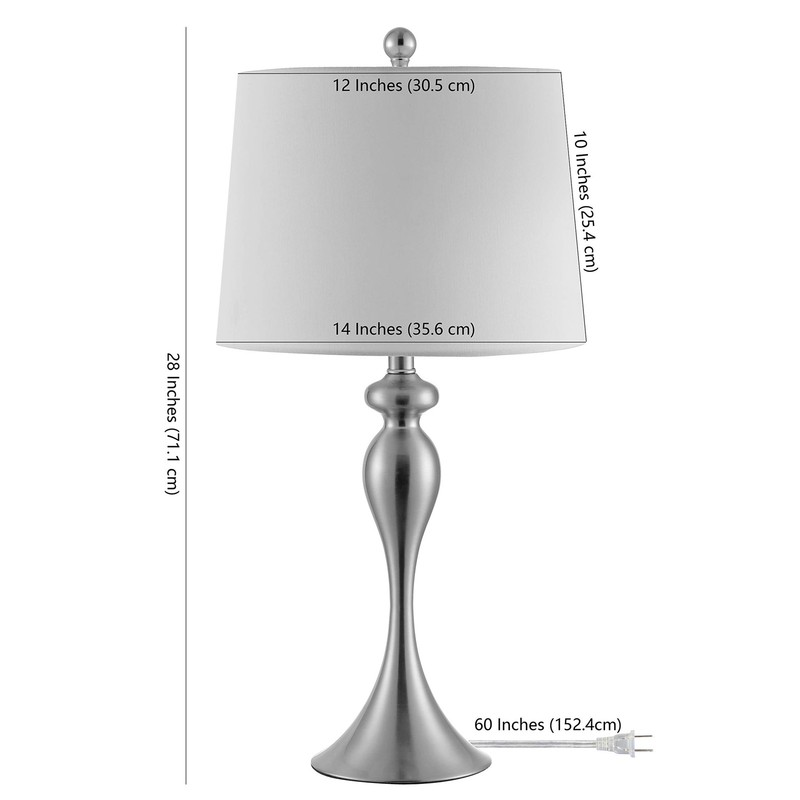 Lighting Collection Bayan Modern Contemporary Nickel Iron 28-inch Bedroom Liv... gallery