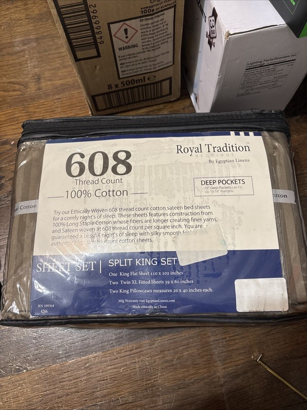 Royal Tradition 608 Thread Count Split King Set 100% Cotton gallery
