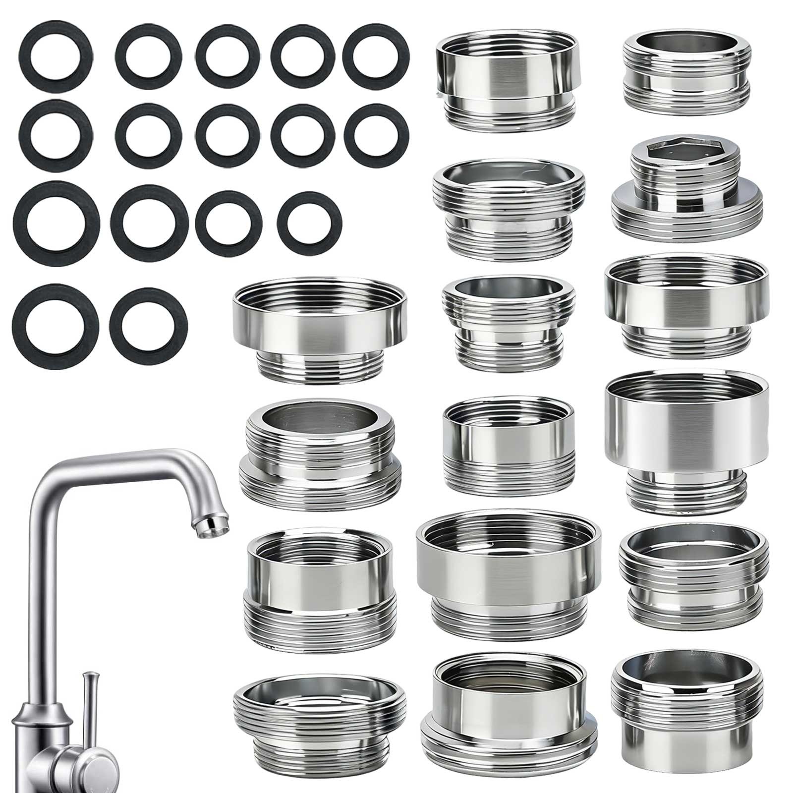 16PCS Faucet Adapter Kit Brass M22 M24 G12 G34 Male Female Sink Hose Converter gallery
