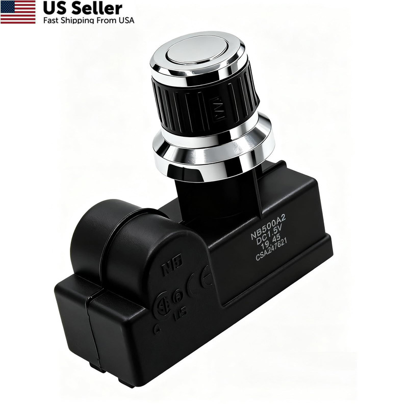 MCAMPAS Universal AA Battery Push Button Igniter - 2 Outlet - Silver, Black gallery