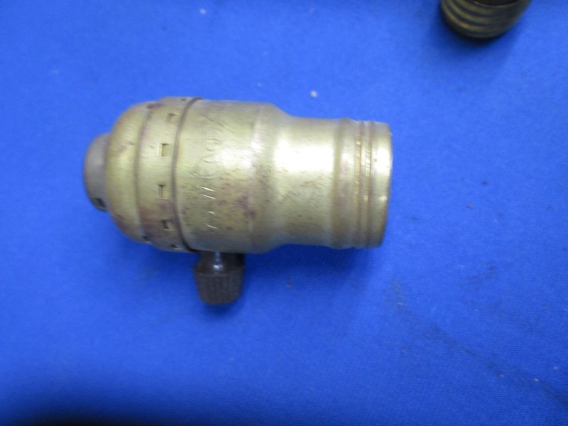 Eagle Brass Keyed Lamp Socket for E17 base bulbs with A E12 Base Adapter gallery
