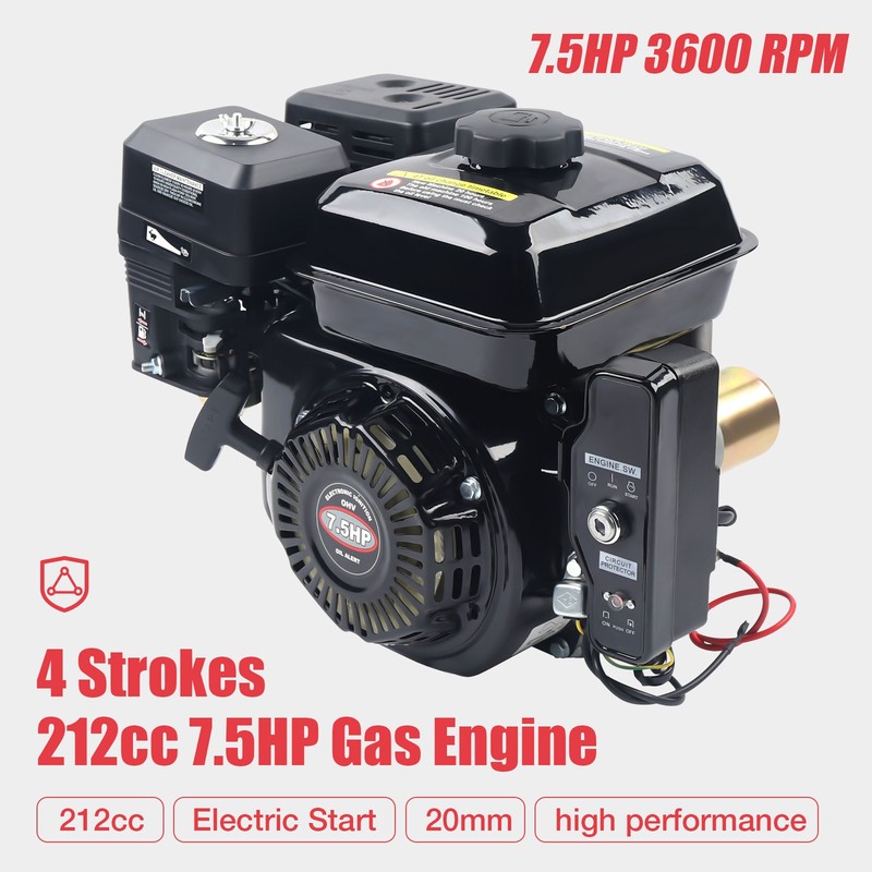 212cc 7.5 HP Electric Start Horizontal Engine Go Kart Gas Engine Motor 4-Stroke gallery