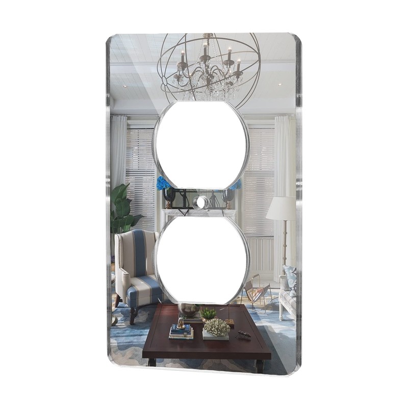 Mirror Light Switch Plates Double Hole Outlet 4.72 X 2.91 Switch Light Cover D gallery